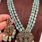 Polki Antique Victorian Finish Beads Rani haar - LightGreen