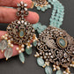 Polki Antique Victorian Finish Beads Rani haar - LightGreen