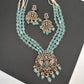 Polki Antique Victorian Finish Beads Rani haar - LightGreen