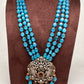 Polki Antique Victorian Finish Beads Rani haar - Red