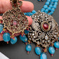 Polki Antique Victorian Finish Beads Rani haar - Red