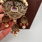 Polki Antique Victorian Finish Rani Haar - Red