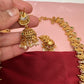 Goddess Lakshmi AD Red Green Stone Necklace