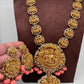Lord Vishnu Goddess Lakshmi CZ Pink Pumpkin beads Necklace