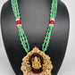 Nakshi Ganesha Kundan Green Beads Necklace