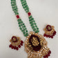 Nakshi Ganesha Kundan Green Beads Necklace