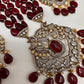 Victorian Moissanite Marron Red Beads Long Necklace