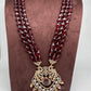 Victorian Moissanite Marron Red Beads Long Necklace
