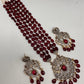 Victorian Moissanite Marron Red Beads Long Necklace