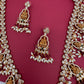 Goddess Lakshmi CZ Color Stone Rice Pearls Guttapusalu Necklace - Red