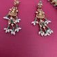 Dashavataram CZ Red Green Stone Rice Pearls Green Beads Guttapusalu Necklace