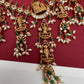 Dashavataram CZ Red Green Stone Rice Pearls Green Beads Guttapusalu Necklace