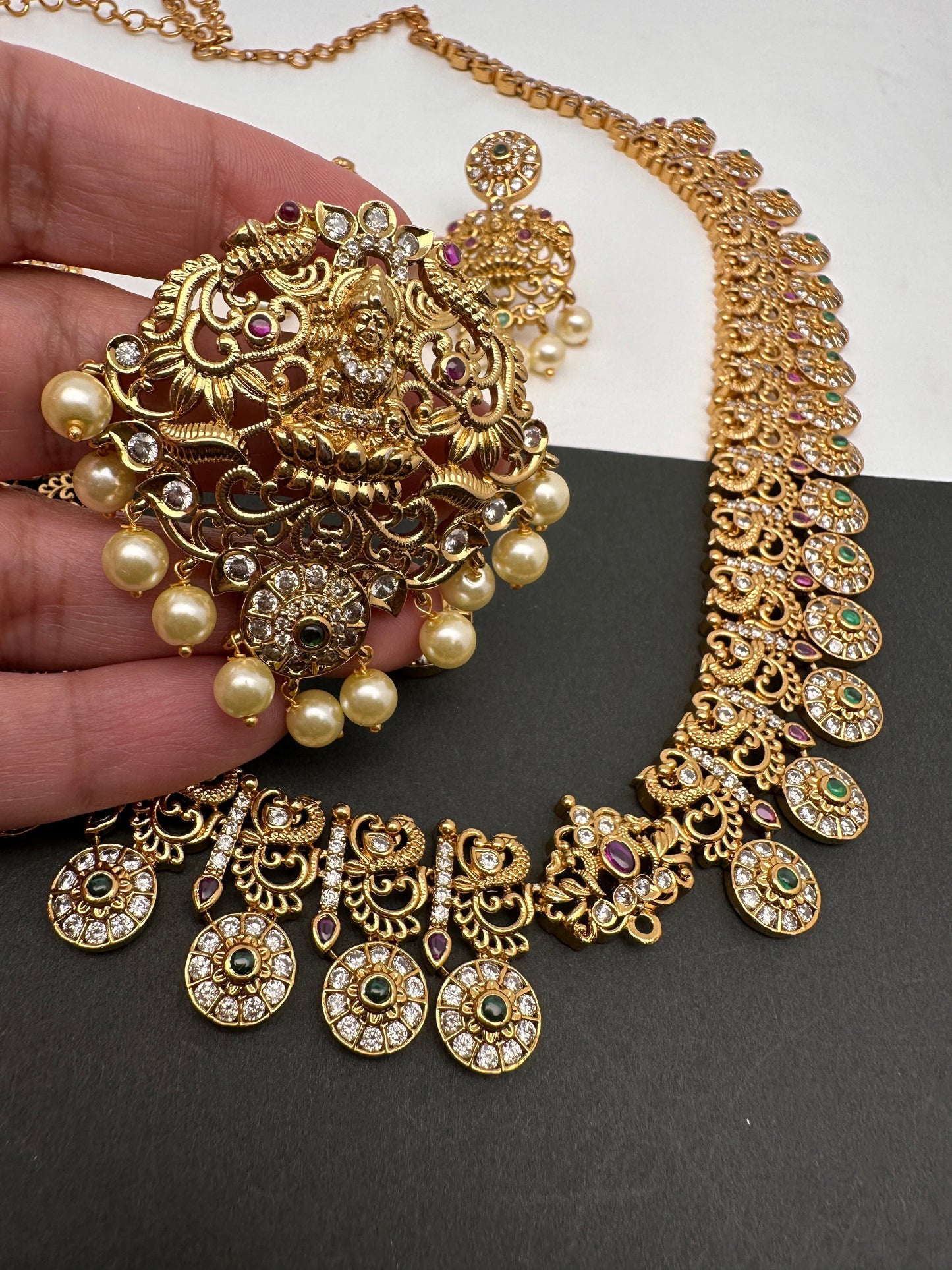 Goddess Lakshmi Bottu mala Changeable Pendent Necklace