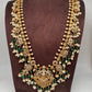Lord Balaji AD Green Beads Rice Pearls Guttapusalu Necklace