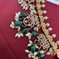 Lord Balaji AD Green Beads Rice Pearls Guttapusalu Necklace