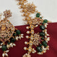 Lord Balaji AD Green Beads Rice Pearls Guttapusalu Necklace