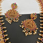 Goddess Lakshmi AD Red Kemp Red Beads Guttapusalu Necklace