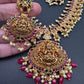 Goddess Lakshmi AD Red Kemp Red Beads Guttapusalu Necklace