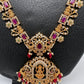 Goddess Lakshmi Red Stone Red beads CZ Matte Finish Necklace