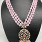 Kundan Moissanite AD Pink Beads Necklace