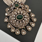 Kundan Moissanite AD Pearl Green Beads Necklace