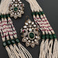 Kundan Moissanite AD Pearl Green Beads Necklace