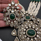 Kundan Moissanite AD Pearl Green Beads Necklace