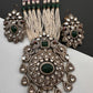 Kundan Moissanite AD Pearl Green Beads Necklace