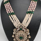 Kundan Moissanite AD Pearl Green Beads Necklace