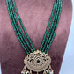 Victorian Mehendi Polish Green Onyx Beads Necklace