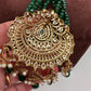 Victorian Mehendi Polish Green Onyx Beads Necklace
