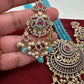 Victorian Mehendi Polish Aqua Blue Beads Necklace