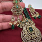 Victorian Mehendi Polish Green Onyx Beads Necklace