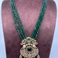 Victorian Mehendi Polish Green Onyx Beads Necklace