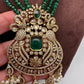 Victorian Mehendi Polish Green Onyx Beads Necklace