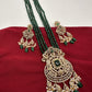 Victorian Mehendi Polish Green Onyx Beads Necklace