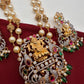 Ganesha Multi Stone Pendent with Nakshi Balls and Beads Pearls Mala