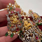 Ganesha Multi Stone Pendent with Nakshi Balls and Beads Pearls Mala