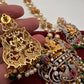 Ganesha Multi Stone Pendent with Nakshi Balls and Beads Pearls Mala
