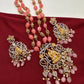 Goddess Lakshmi Multi Stone Pendent with Nakshi Balls and Pink Beads