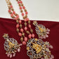 Goddess Lakshmi Multi Stone Pendent with Nakshi Balls and Pink Beads