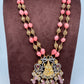 Goddess Lakshmi Multi Stone Pendent with Nakshi Balls and Pink Beads