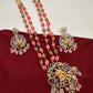 Goddess Lakshmi Multi Stone Pendent with Nakshi Balls and Pink Beads