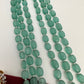 AD Mint Green Beads Peacock Pattern Necklace