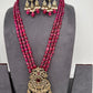 Peacock Design Victorian Pendent Pink Beads Necklace