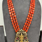 Balaji Lakshmi Victorian Pendent Orange Beads Necklace