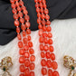 Balaji Lakshmi Victorian Pendent Orange Beads Necklace