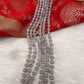 AD Dual Tone Victorian Pendent Grey Beads Necklace