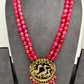 Bird Design Victorian Pendent Pink Beads Necklace