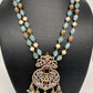 AD Aqua Blue Beads Nakshi Tar Mala Necklace